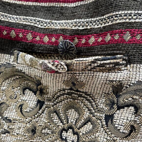 š„Vintage Sag Harbor Boho Floral Tapestry Blazer Jacket Front Button Pockets 12 - Picture 9 of 14